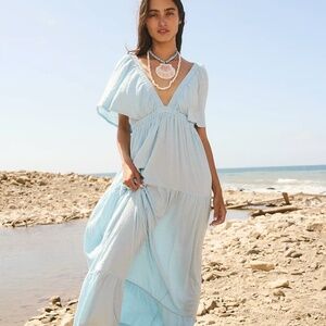 Free people La La Maxi Dress in Dream Blue - XS
